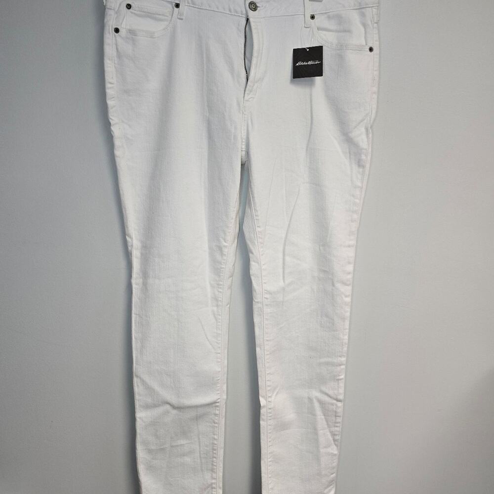 Eddie Bauer slightly curvy sz 18 Tall straight white jeans NWT